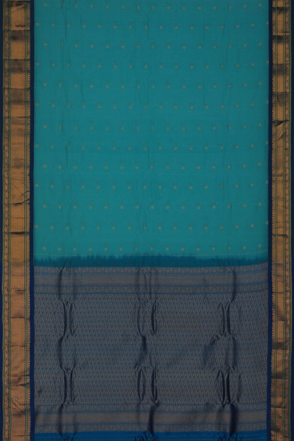 Gadwal Sea Green Saree