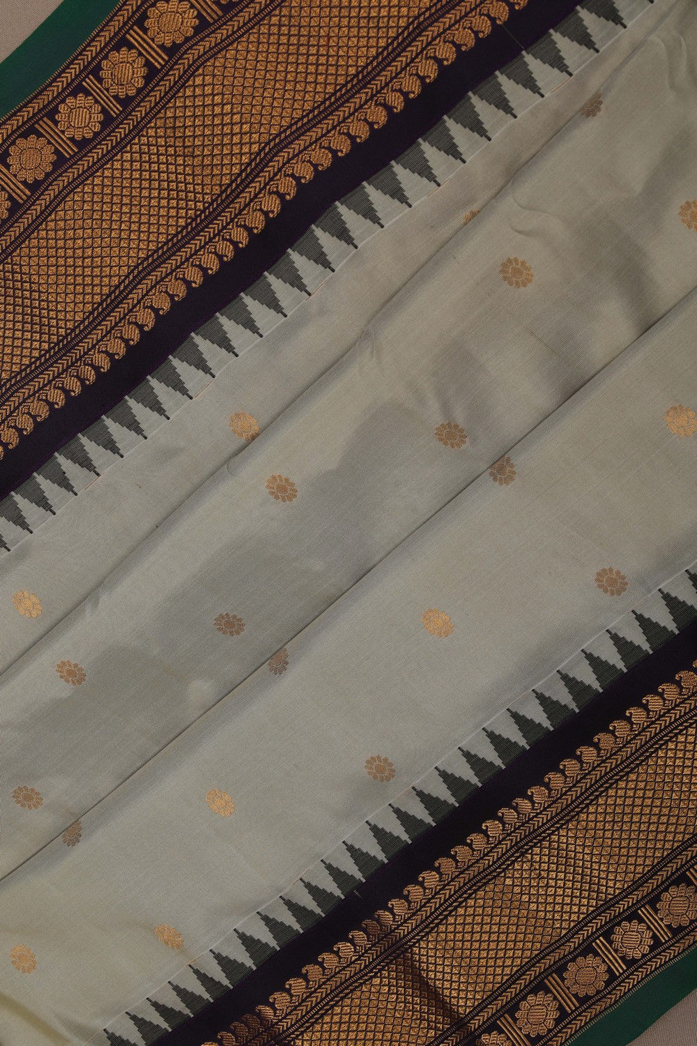 Gadwal Silk Pista Green Saree