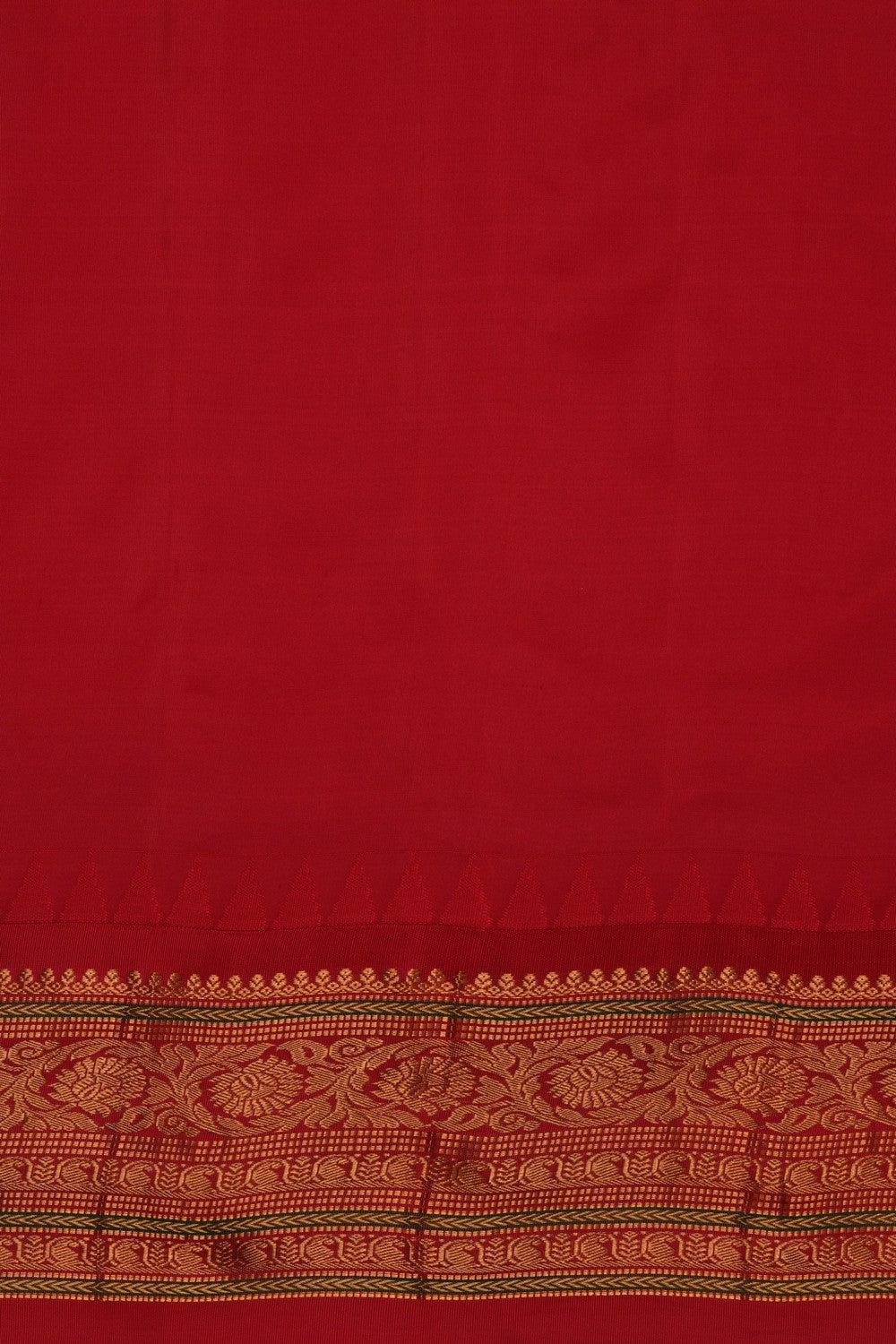 Gadwal Silk Kattam Green Saree