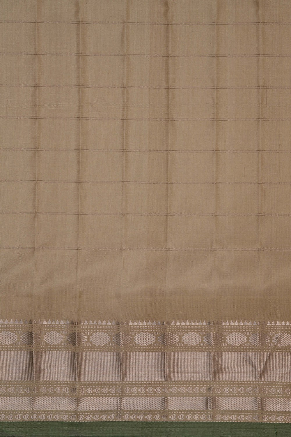 Gadwal Silk Kattam Pale Yellow Saree