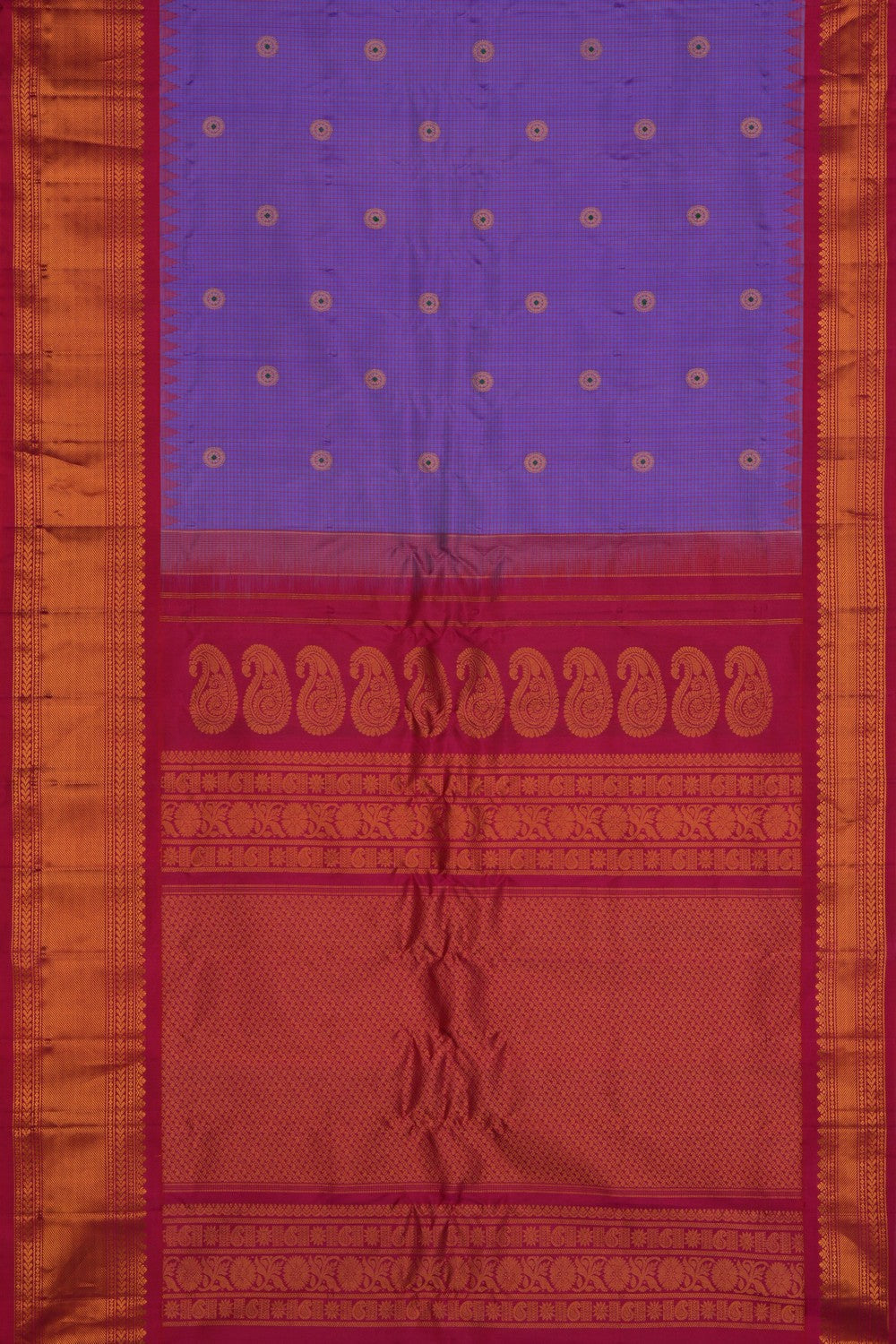 Image of Gadwal Silk Purple Saree