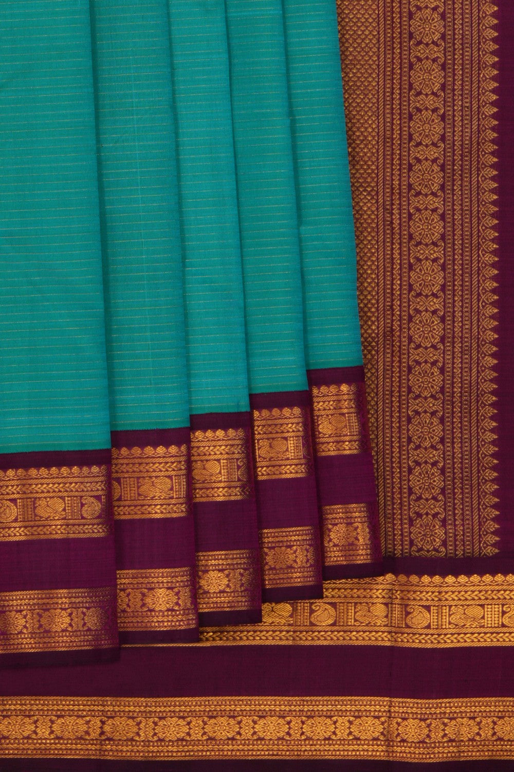 Image of Arani Silk Sea Green Saree