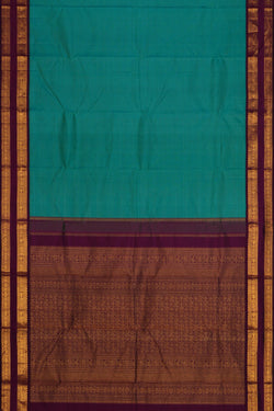Image of Arani Silk Sea Green Saree