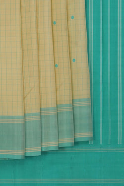 Image of Arani Silk Kattam Cream Saree