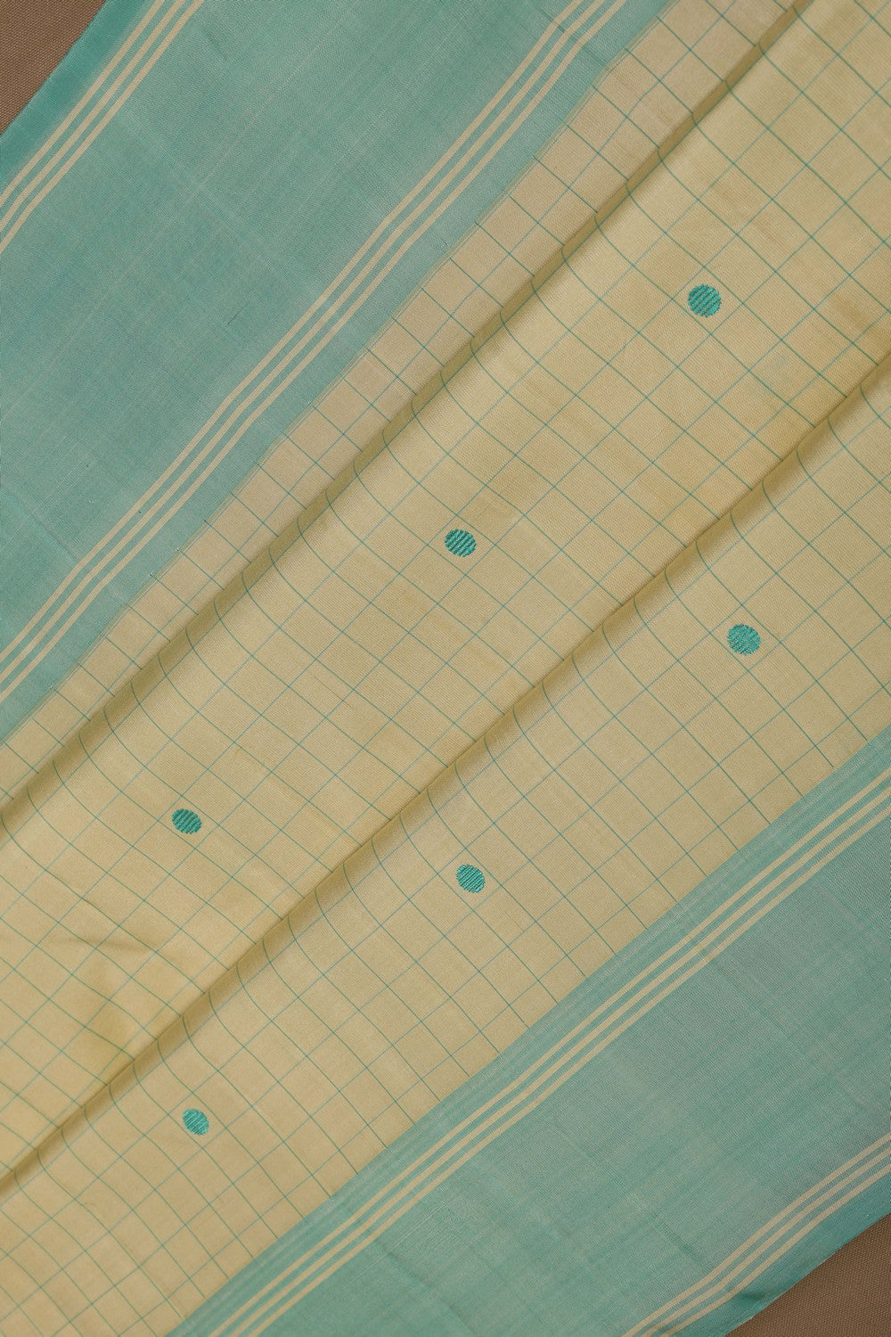 Image of Arani Silk Kattam Cream Saree