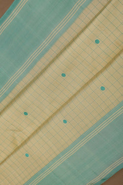 Image of Arani Silk Kattam Cream Saree