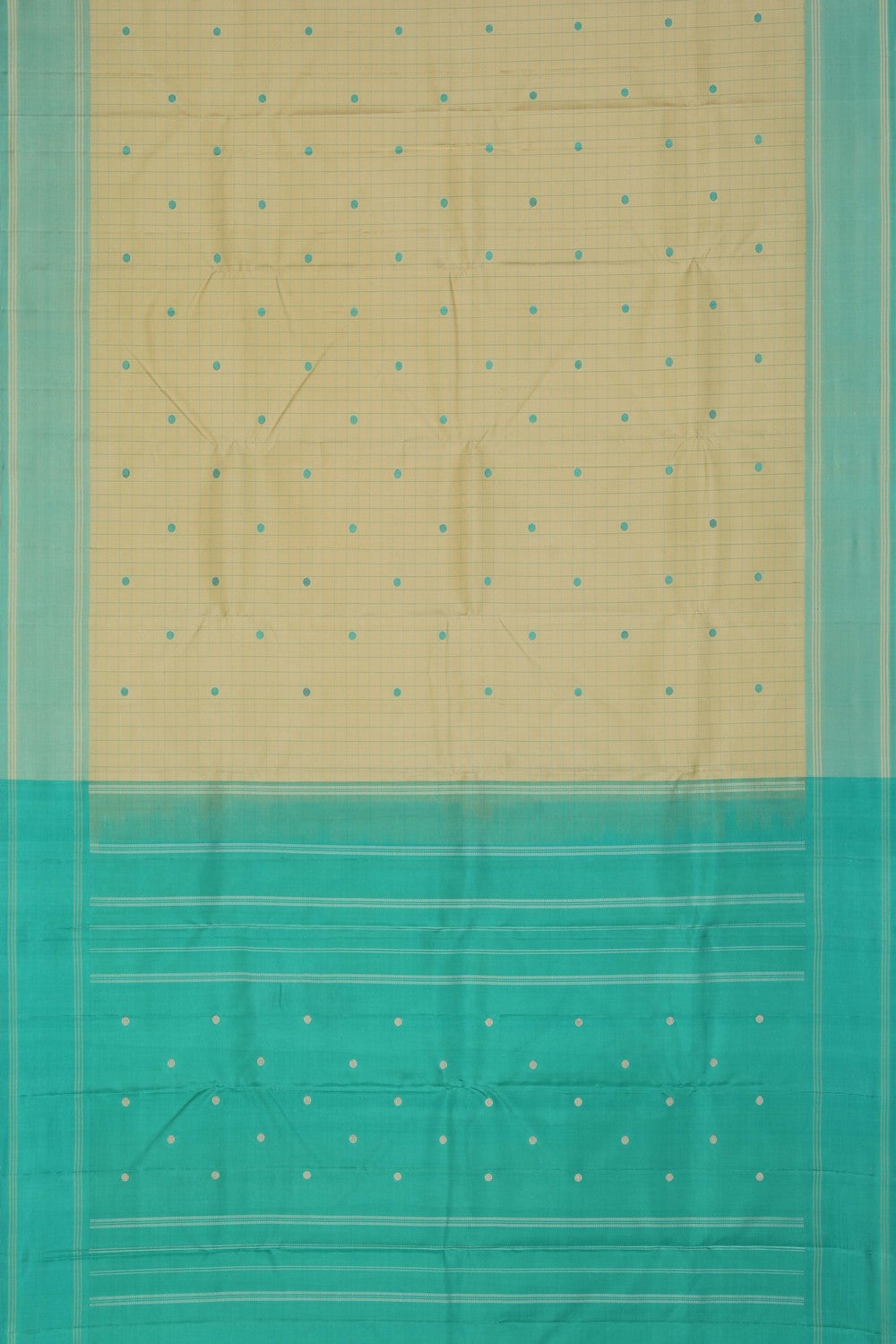 Image of Arani Silk Kattam Cream Saree