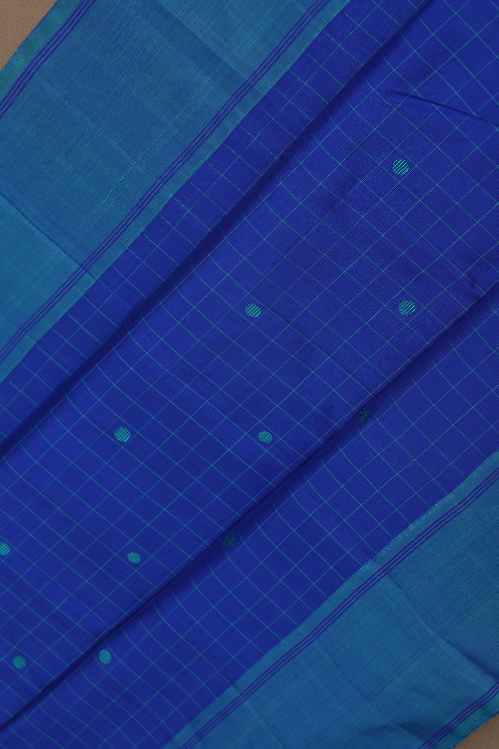 Image of Arani Silk Kattam Blue Saree