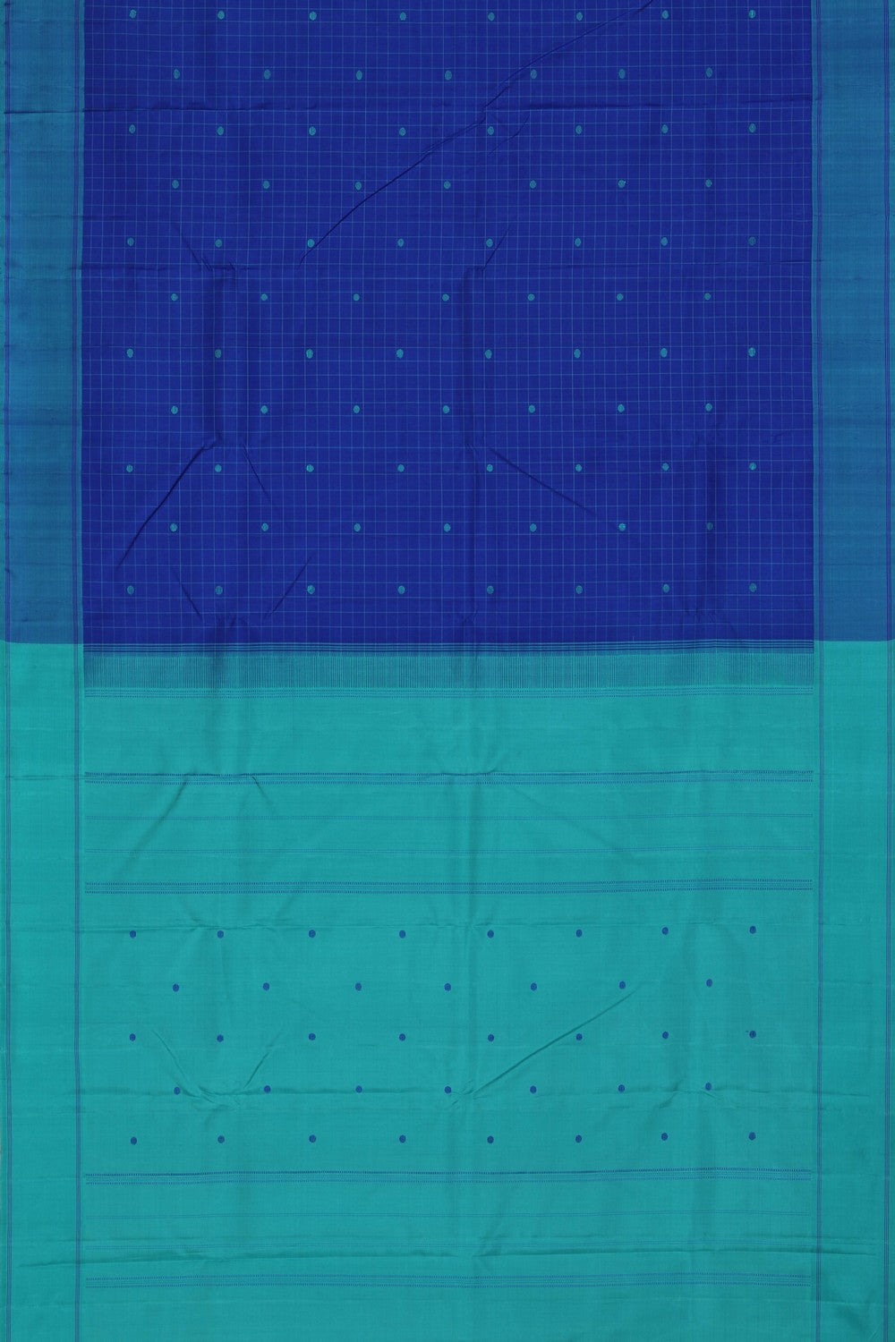 Image of Arani Silk Kattam Blue Saree