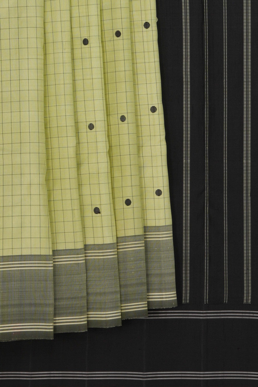 Image of Arani Silk Kattam Mint Green Saree