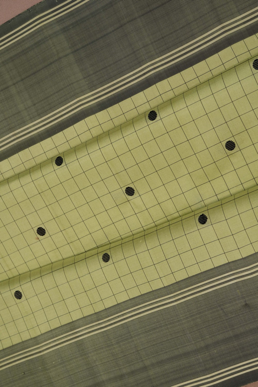 Image of Arani Silk Kattam Mint Green Saree