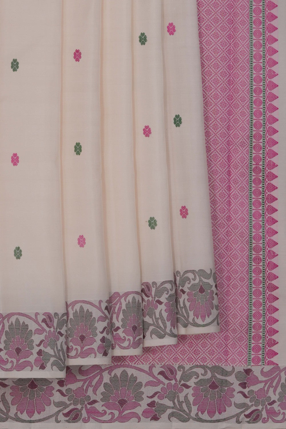 Image of Arani Silk White Saree