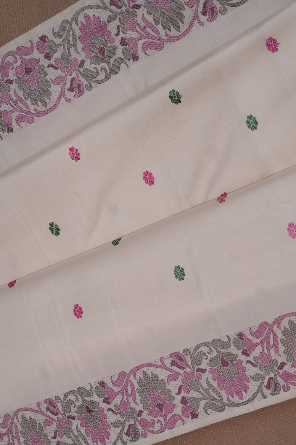 Image of Arani Silk White Saree