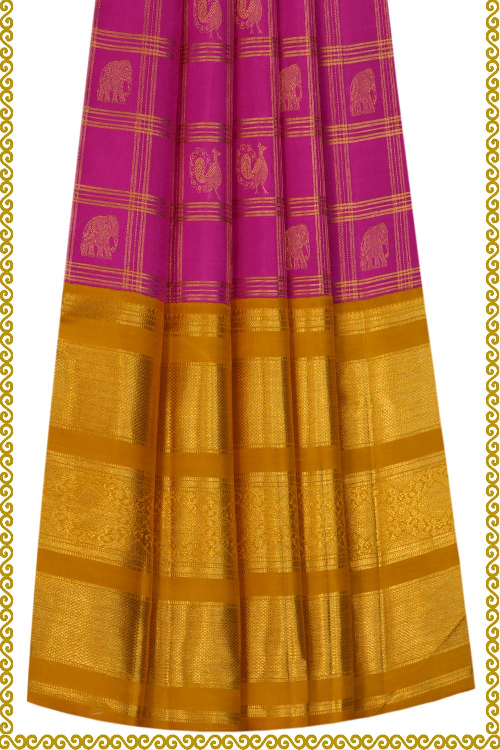 Image of Arani Silk Pavada Pink Unstitched Set