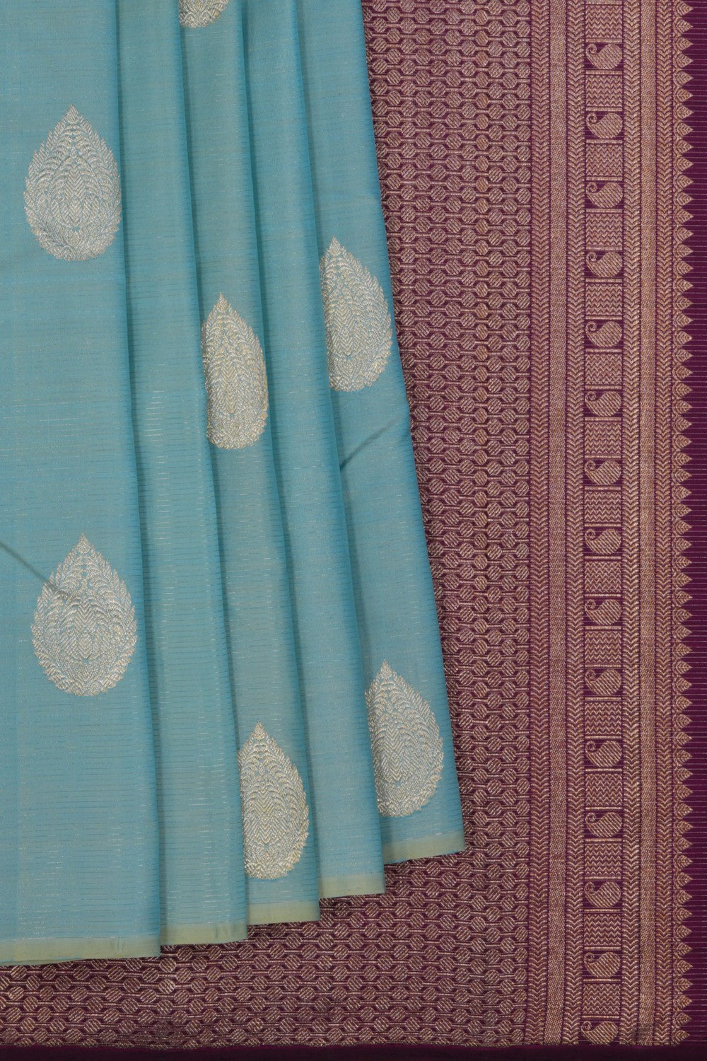Arani Silk Ice Blue Saree