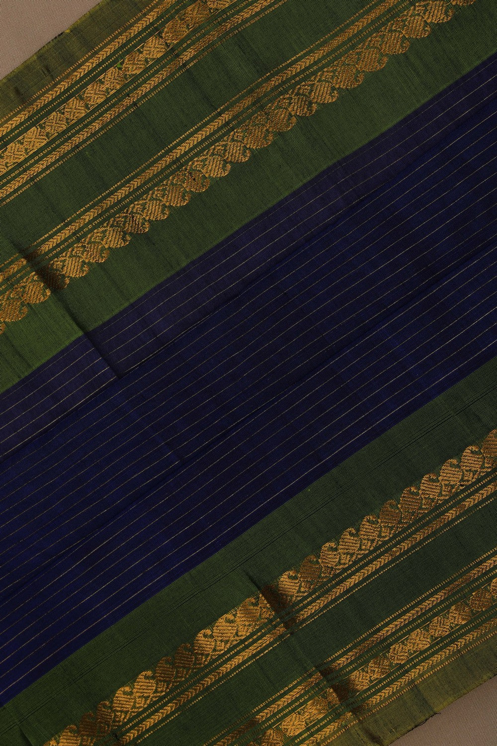 Gadwal Cotton Indigo Blue Saree