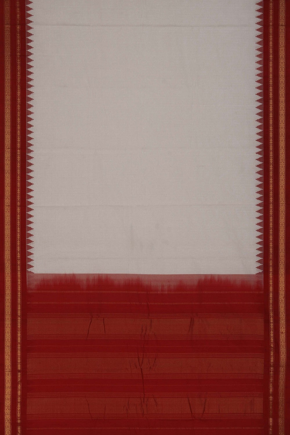 Image of Gadwal Cotton Off-White Saree