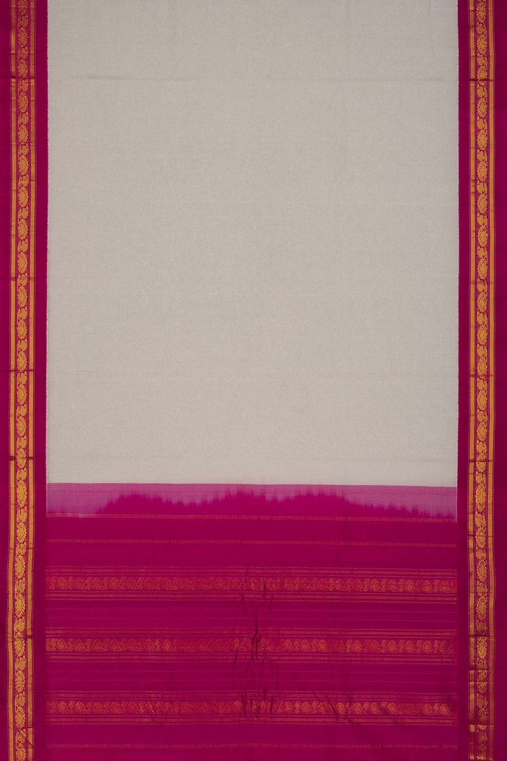 Gadwal Cotton Off-White Saree