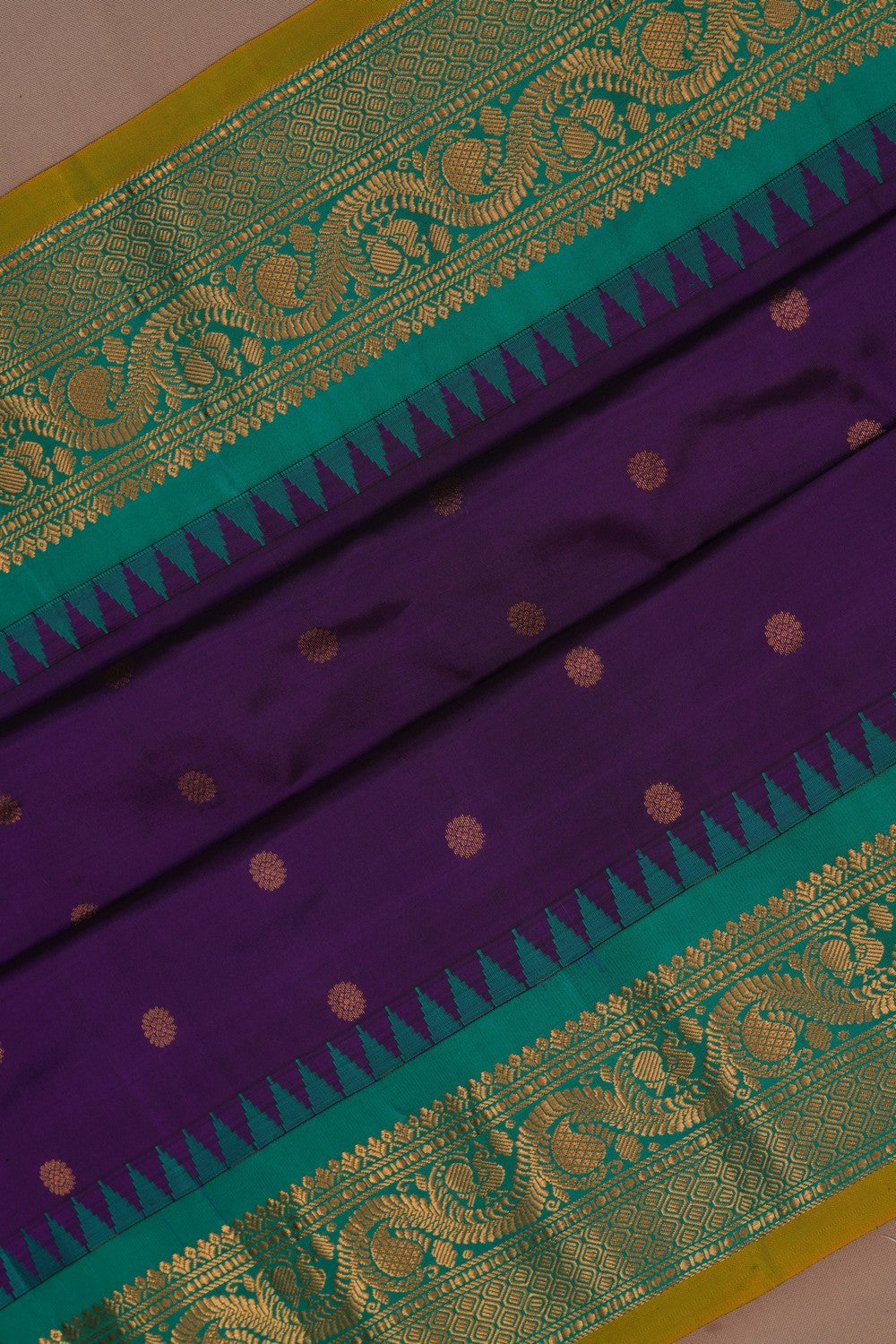 Image of Gadwal Silk Purple Saree