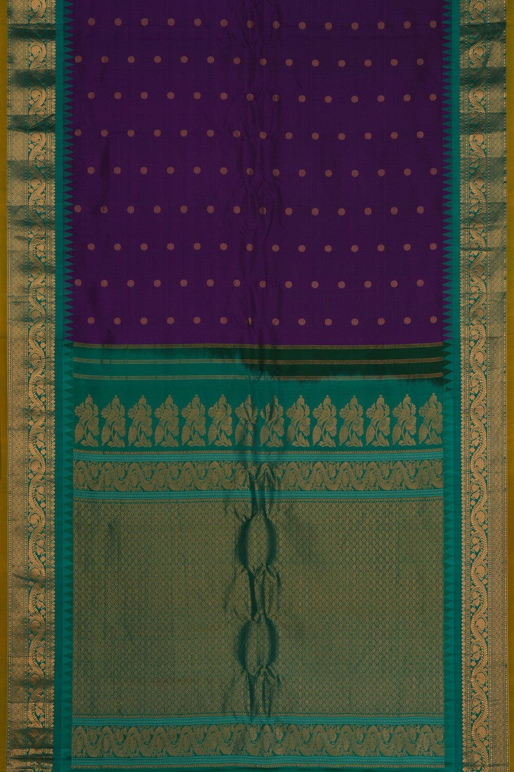 Image of Gadwal Silk Purple Saree