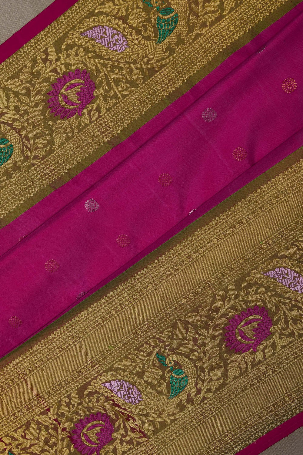 Image of Gadwal Silk Pink Saree