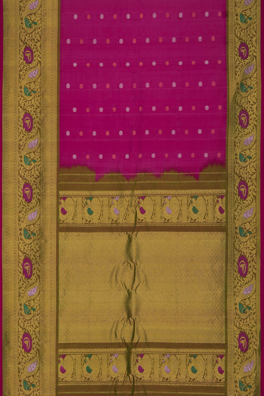 Image of Gadwal Silk Pink Saree