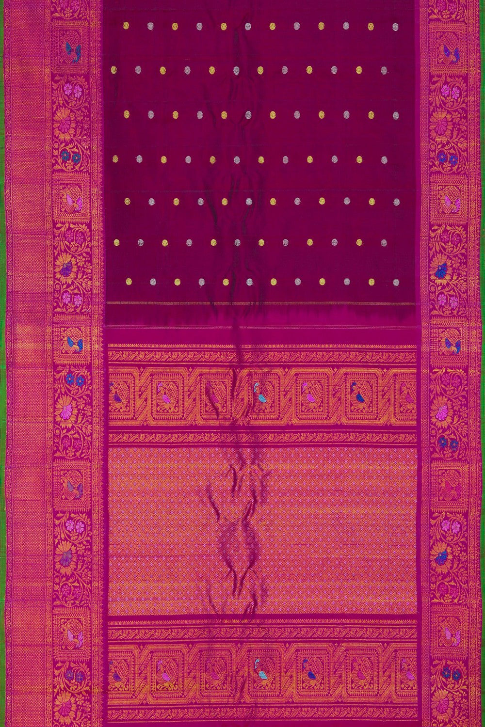 Image of Gadwal Silk Purple Saree