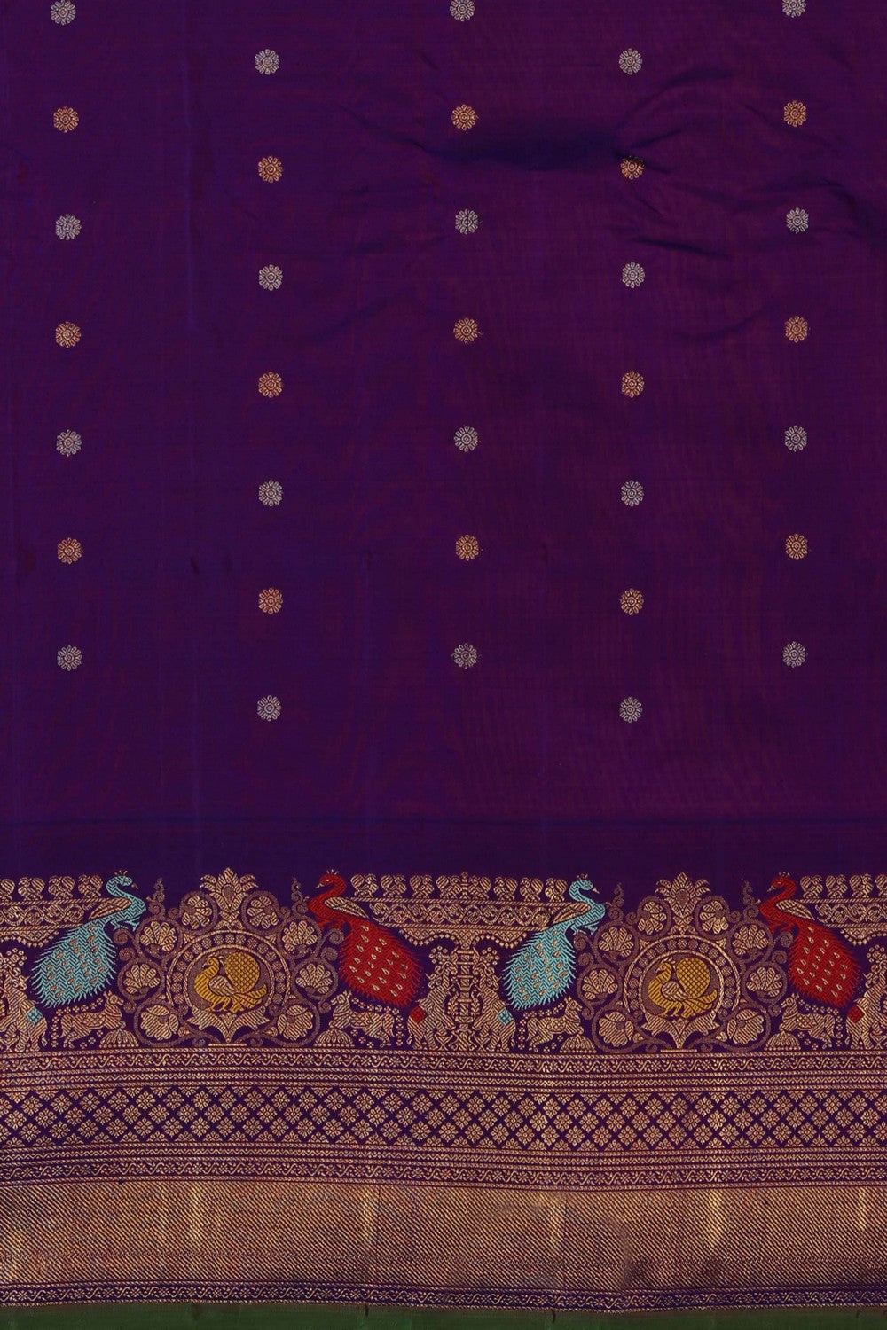 Image of Gadwal Silk Yellow Saree