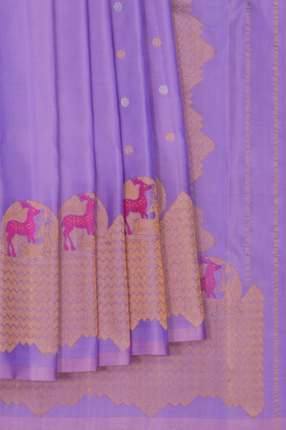 Image of Gadwal Silk Purple Saree