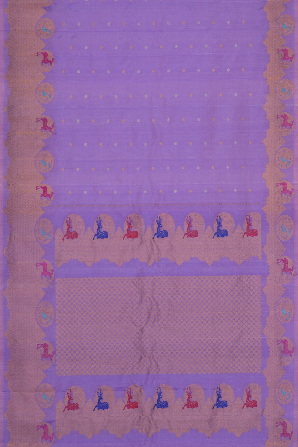 Image of Gadwal Silk Purple Saree
