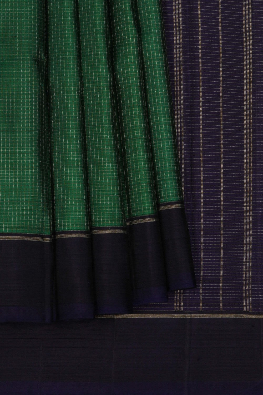 Image of Arani Silk Kattam Green Saree