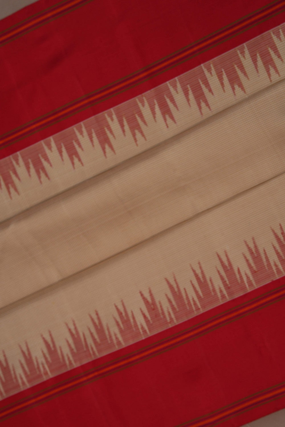 Arani Silk Kattam Beige Saree