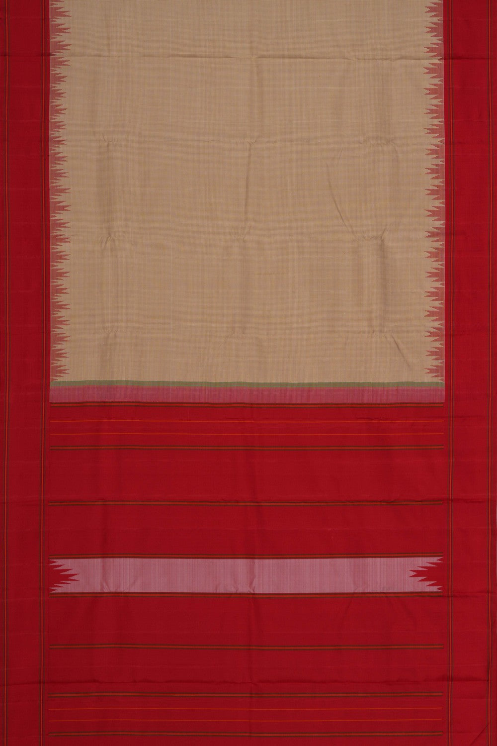 Image of Arani Silk Kattam Beige Saree