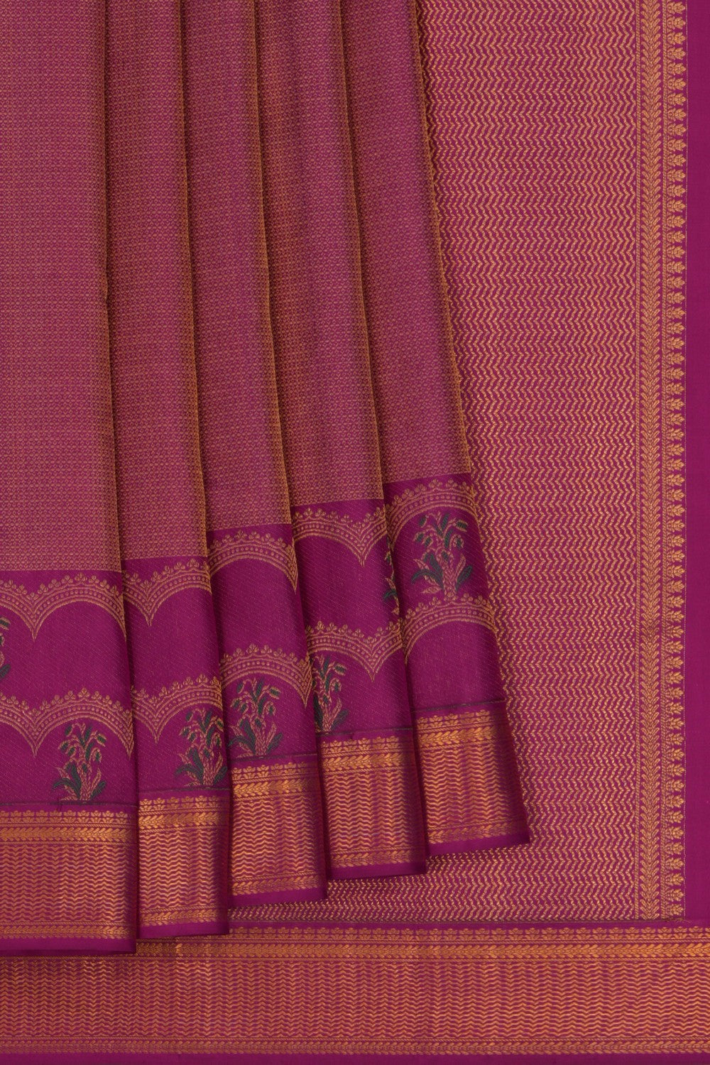 Arani Brocade Silk Magenta Pink Saree