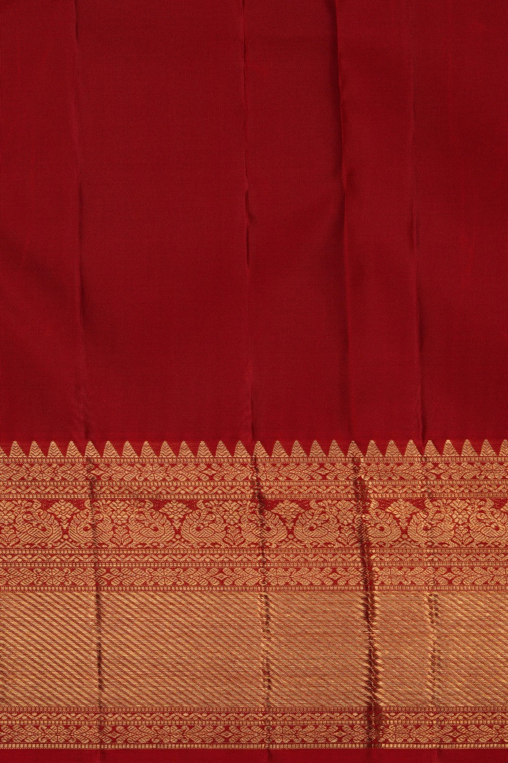 Image of Kanchipuram Brocade Silk Red Saree