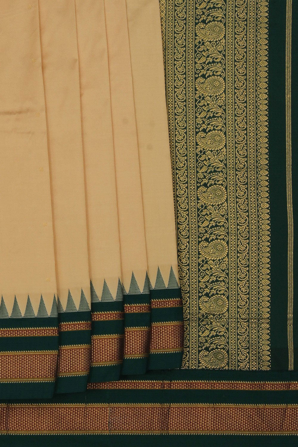 Image of Narayanpet Silk Ivory Cream Saree