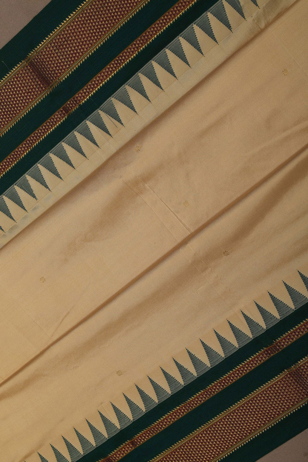 Image of Narayanpet Silk Ivory Cream Saree