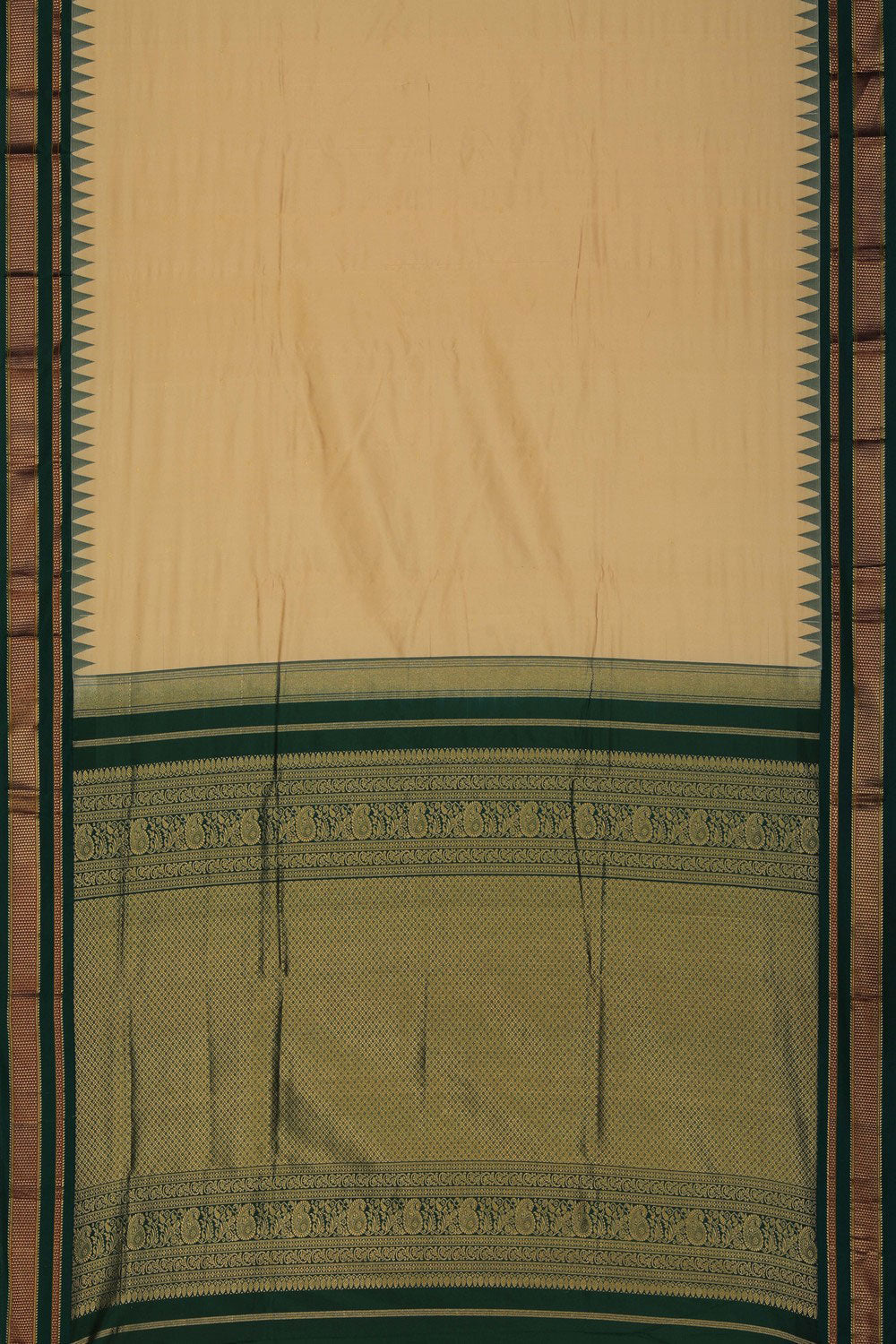Image of Narayanpet Silk Ivory Cream Saree