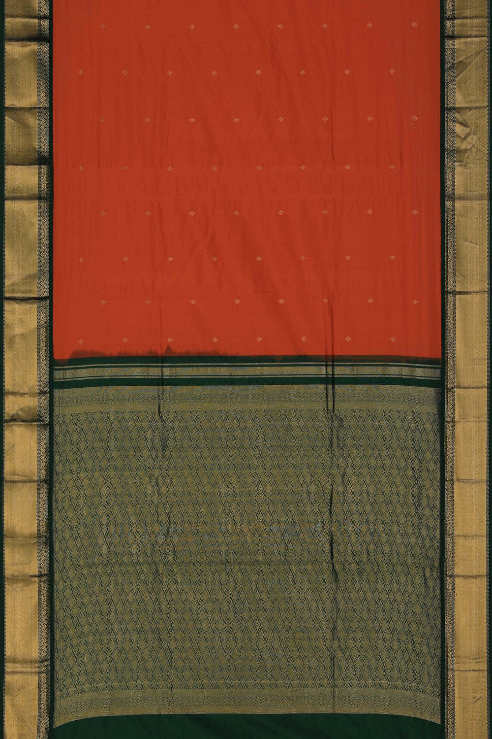 Image of Narayanpet Silk Orange Saree