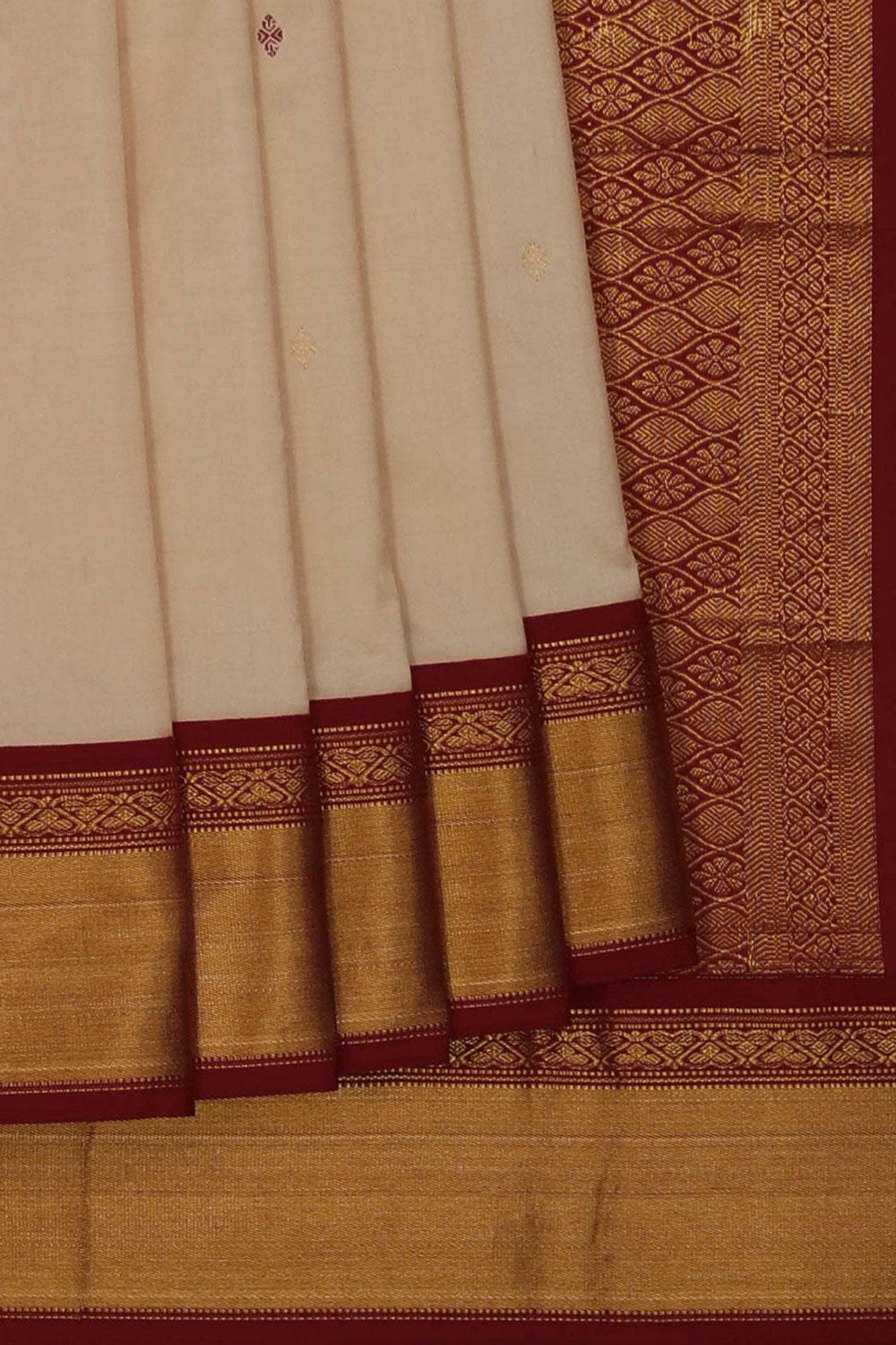 Image of Narayanpet Silk Off-White Saree