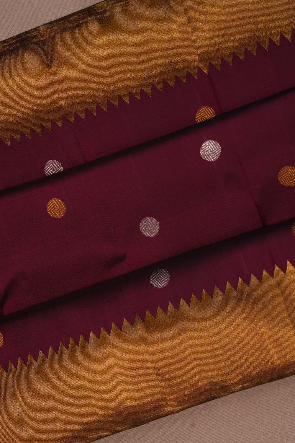 Image of Kanchipuram Silk Maroon Saree