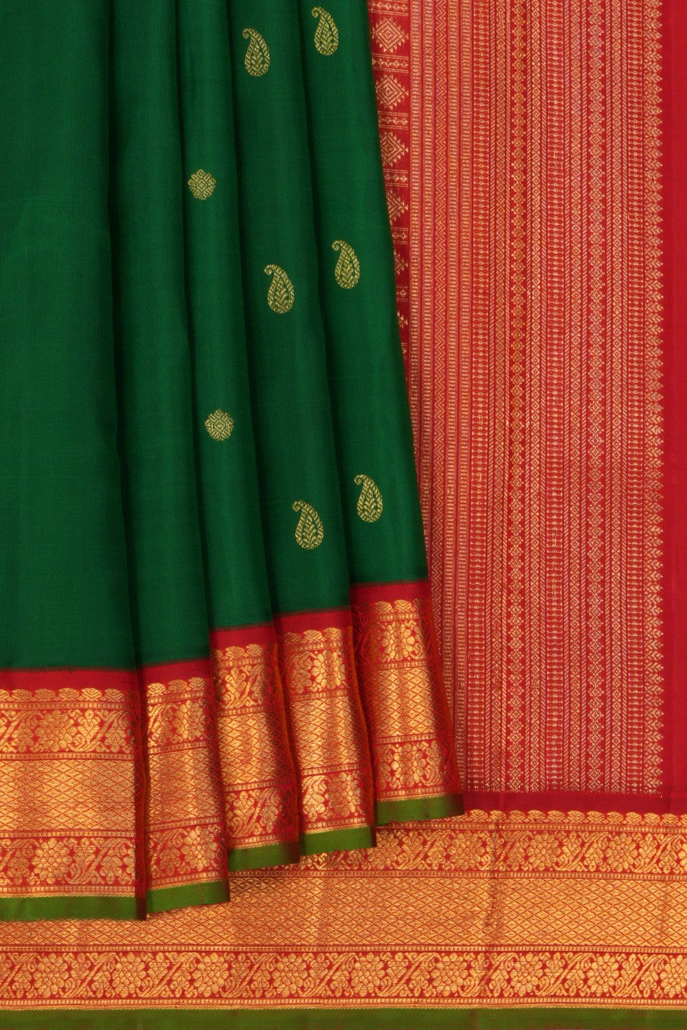 Image of Kanchipuram Silk Green Saree