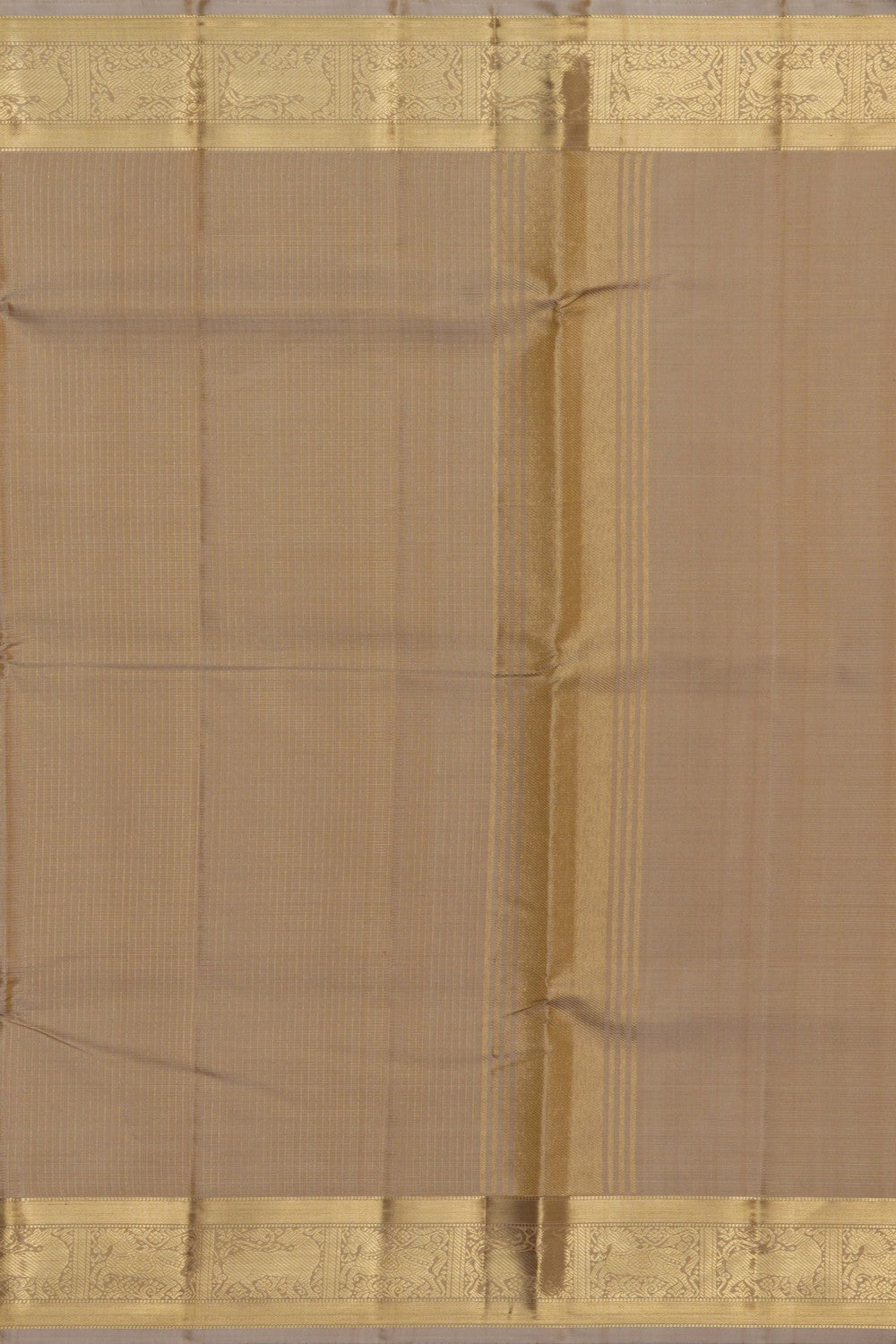 Image of Kanchipuram Silk Beige Dhoti With Kanduva (8 X 4)