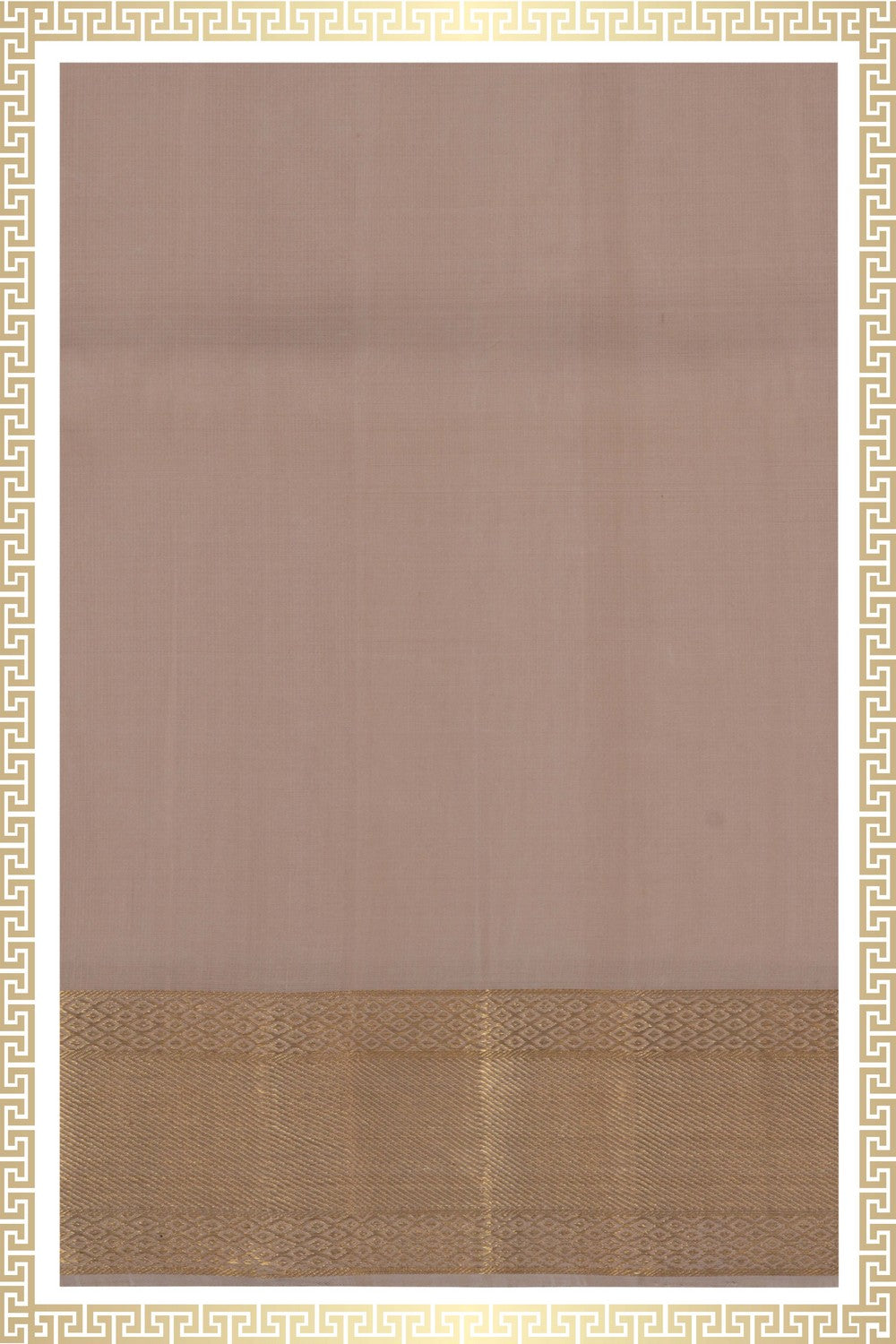 Image of Kanchipuram Silk Beige Dhoti With Kanduva (8 X 4)
