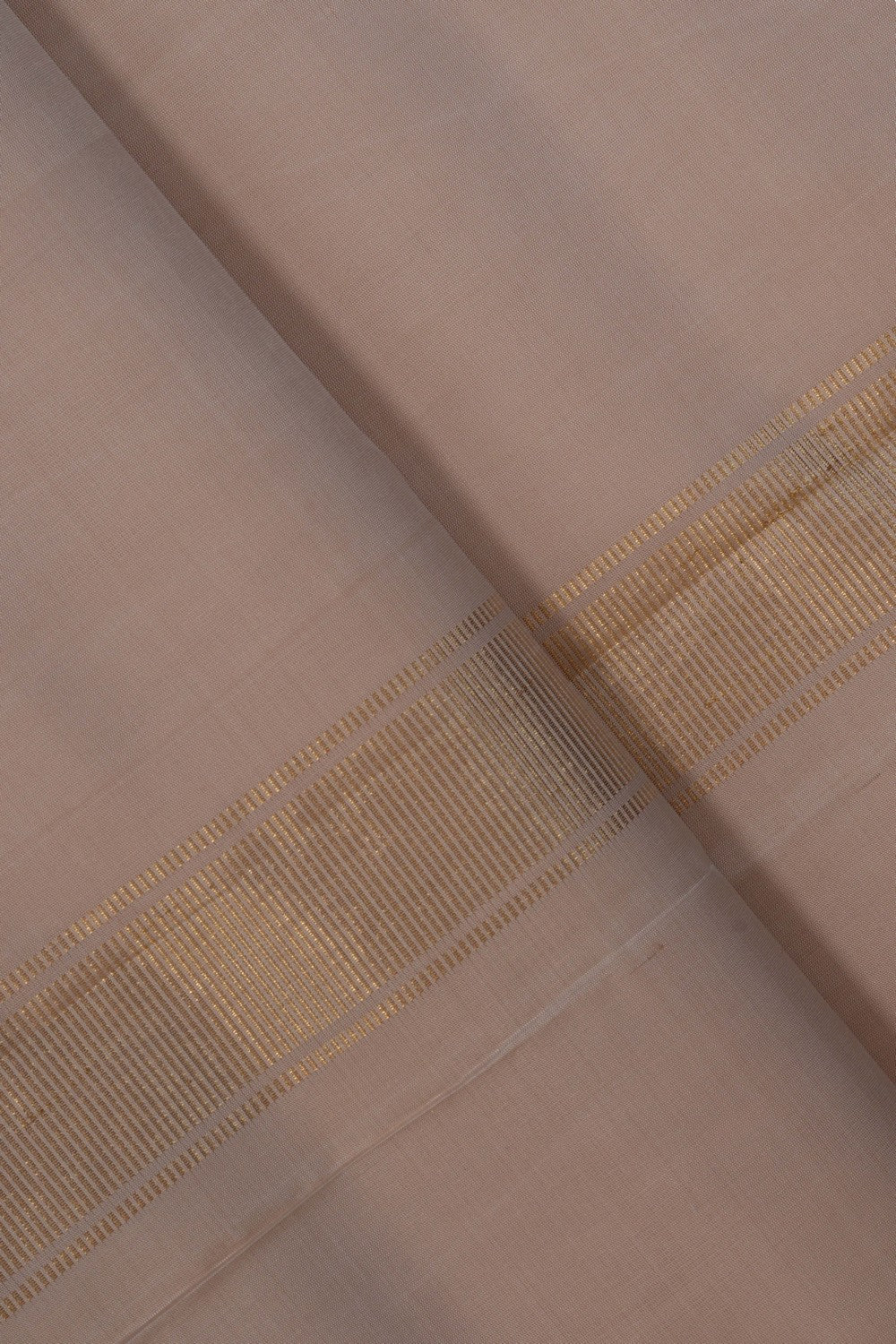 Image of Kanchipuram Silk Beige Dhoti With Kanduva (8 X 4)