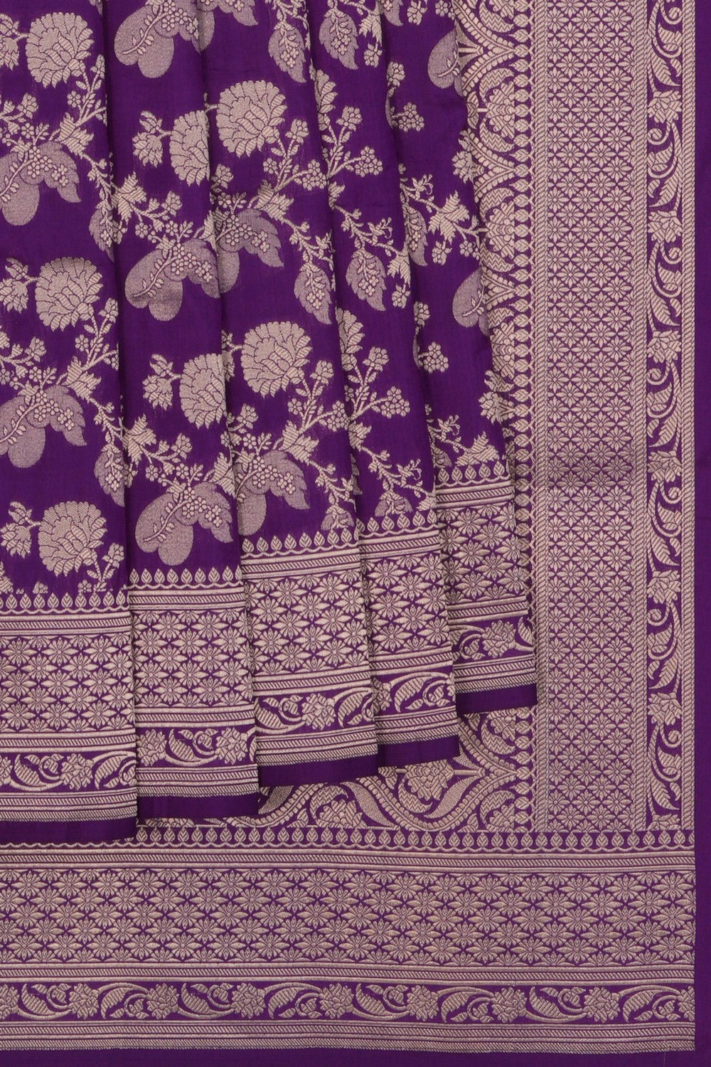 Banarasi Silk Brocade Purple Saree