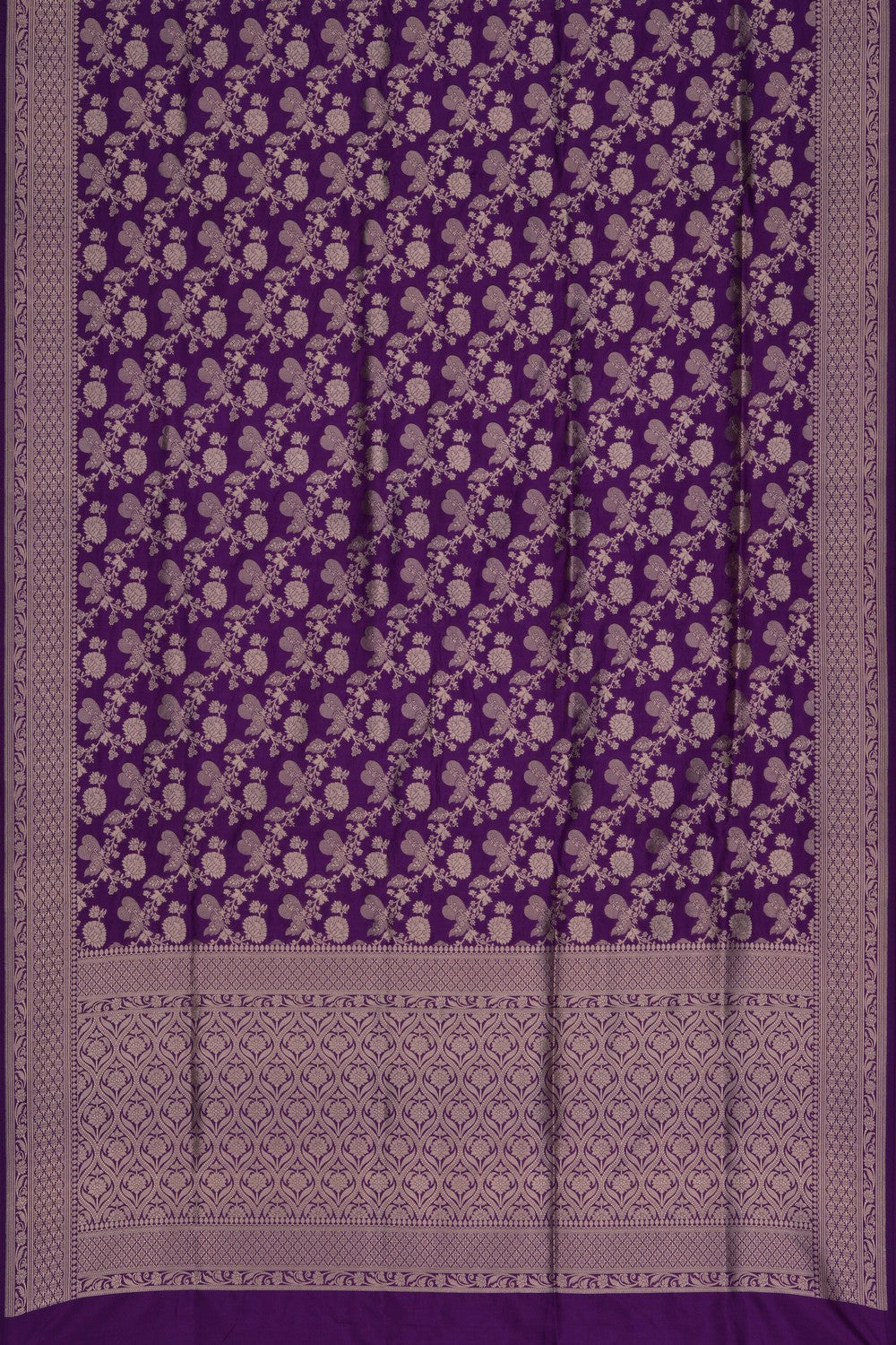Image of Banarasi Silk Brocade Purple Saree