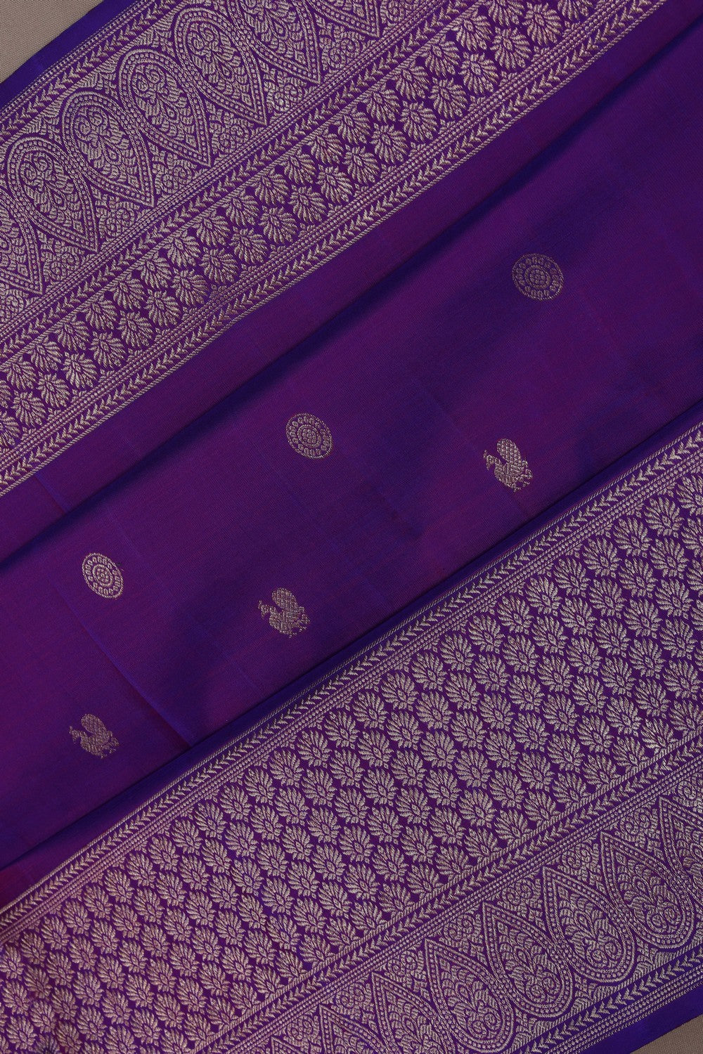Image of Kanchipuram Silk Purple Saree