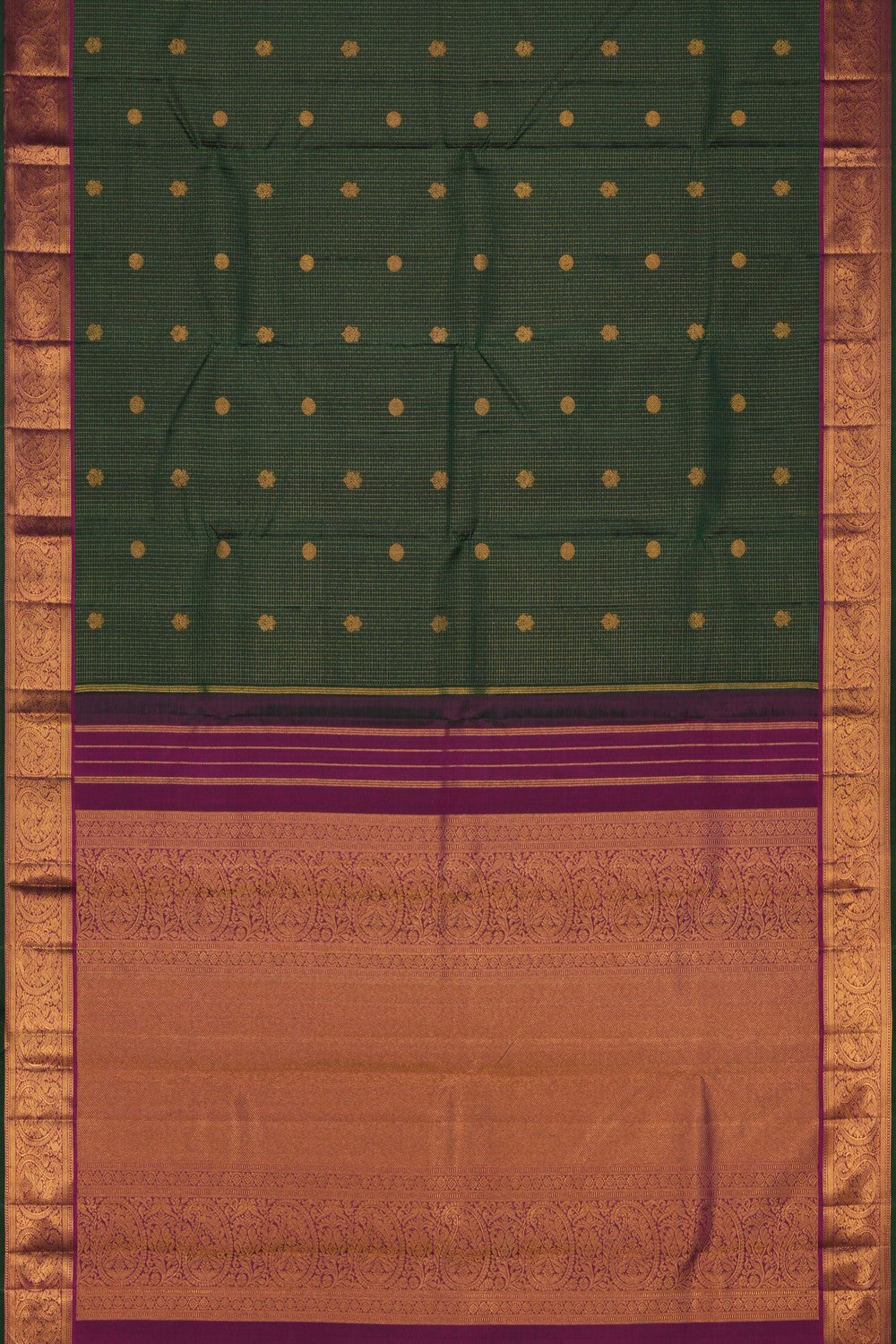 Kanchipuram Kattam Green Saree