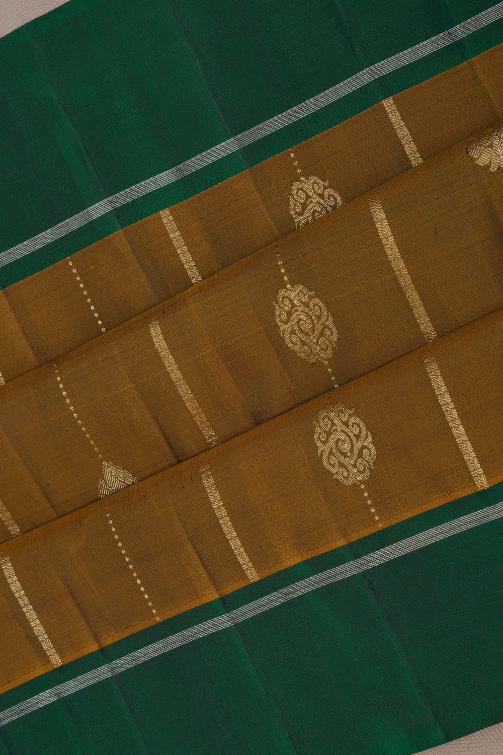 Kanchipuram Moss Brown Saree